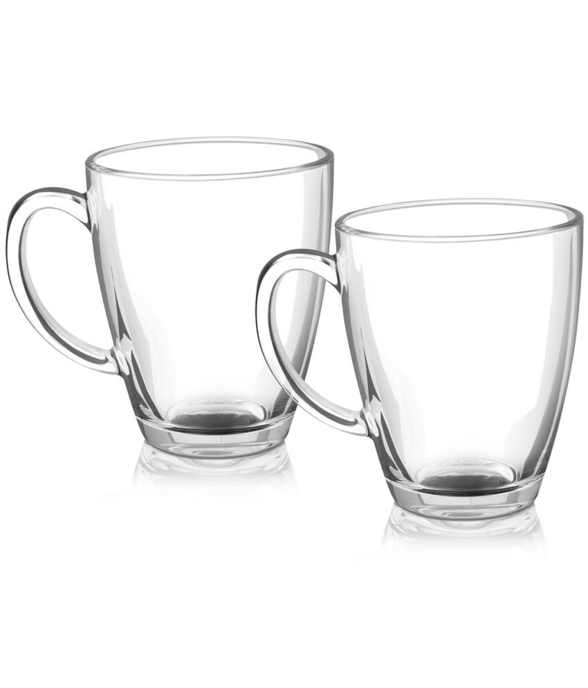     			Treo By Milton Sienna Elect Glass Tea Mug Set of 2, 385 ml Each, Transparent | Glass Tea Cups | Coffee Mug | High Clarity Glass Mugs | Milk | Hot Chocolate | Latte | Cappuccino | Mocha | Espresso