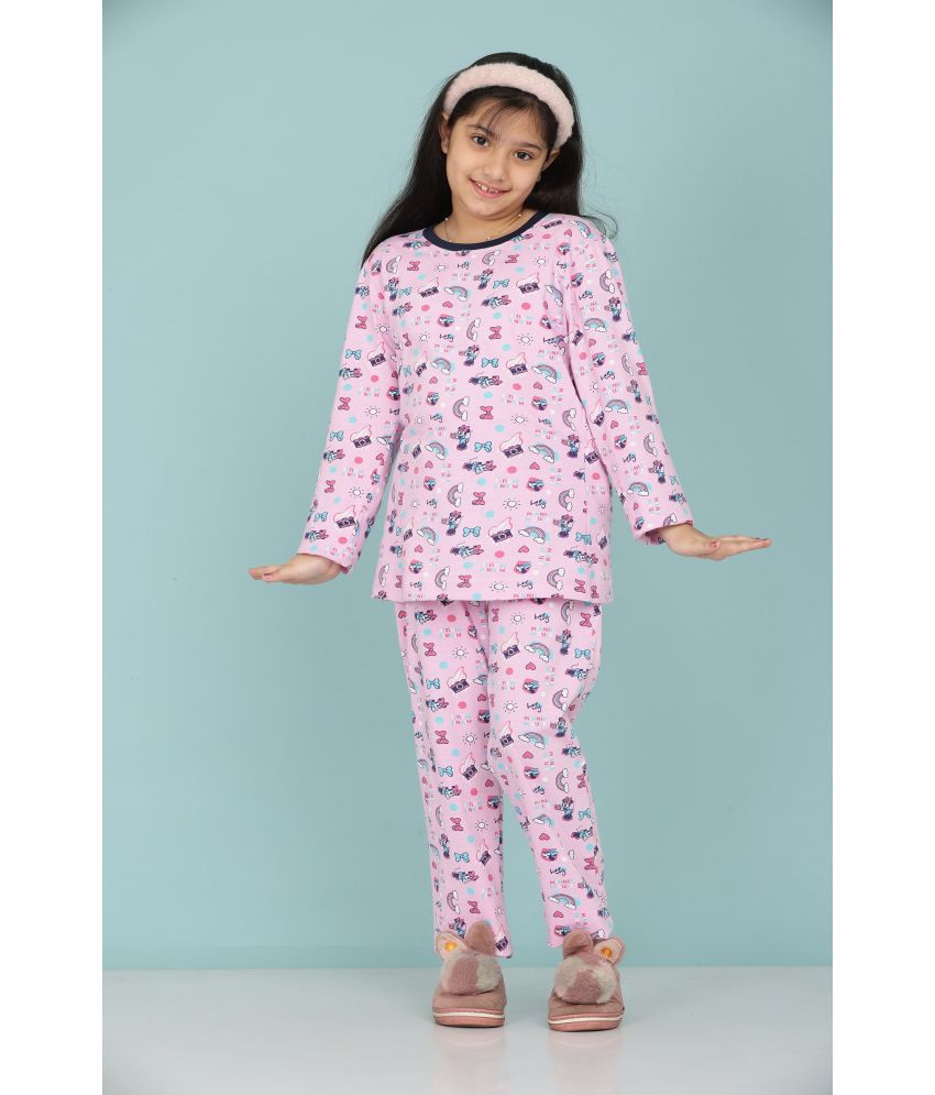     			Rydho - Pink Cotton Girls Top With Pajama ( Pack of 1 )