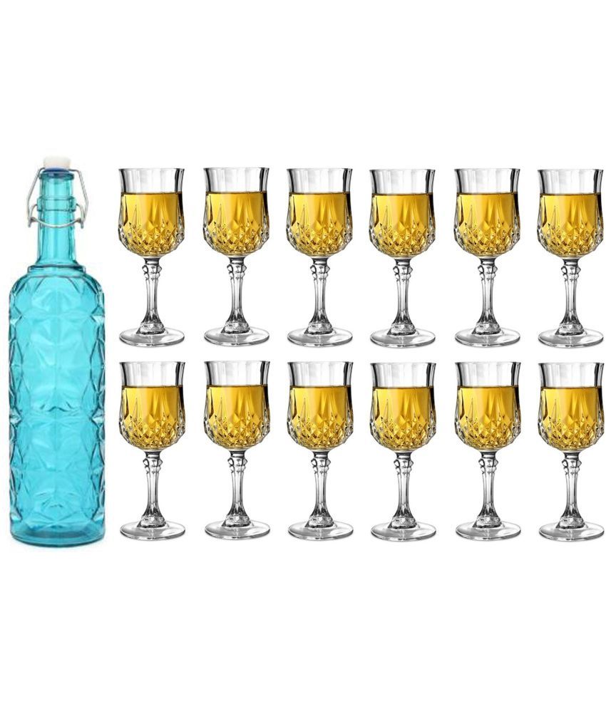     			Somil - Glass & Bottle Drinks Serving Lemon Set Blue Water Bottle 1000 mL ( Set of 1 )