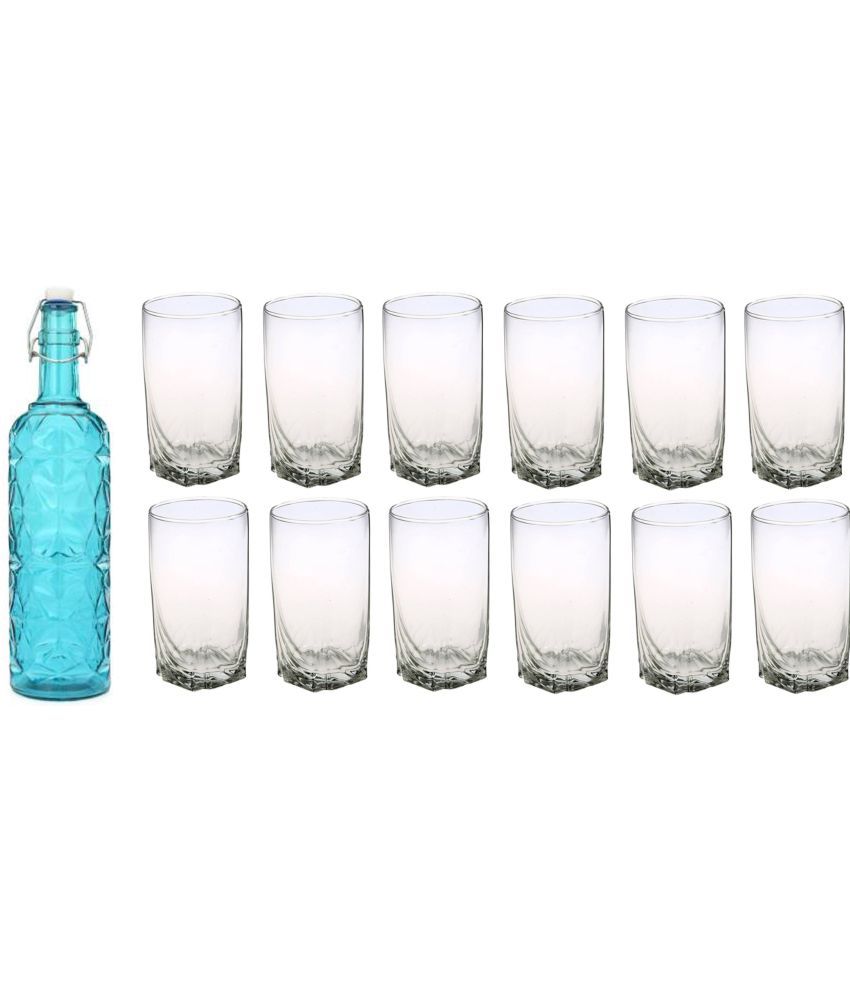     			Somil - Glass & Bottle Drinks Serving Lemon Set Blue Water Bottle 1000 mL ( Set of 1 )