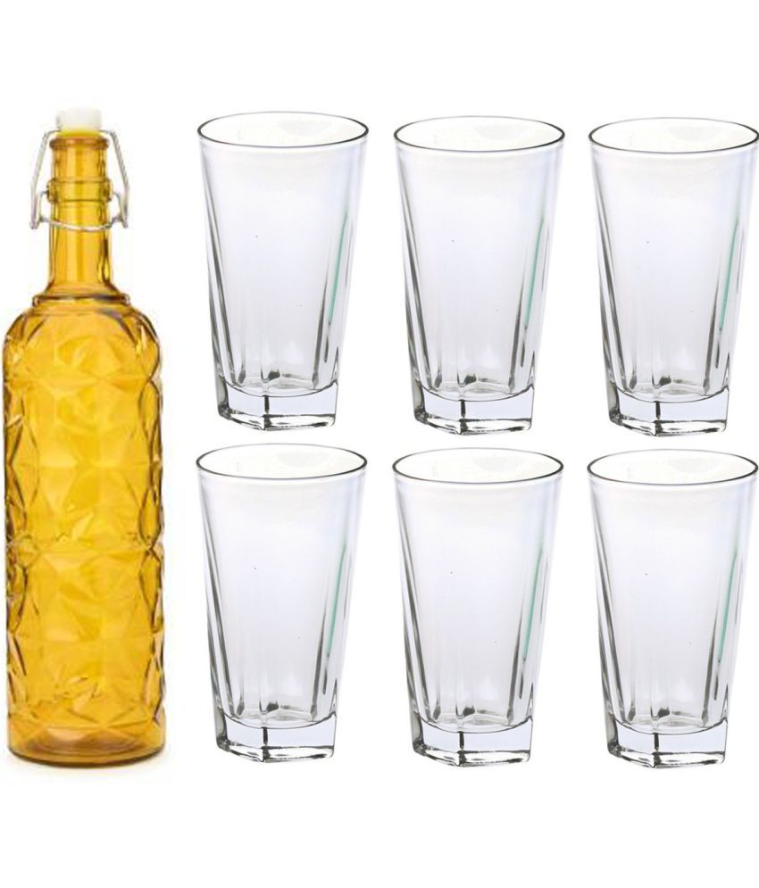     			Somil - Glass & Bottle Drinks Serving Lemon Set Yellow Water Bottle 1000 mL ( Set of 1 )