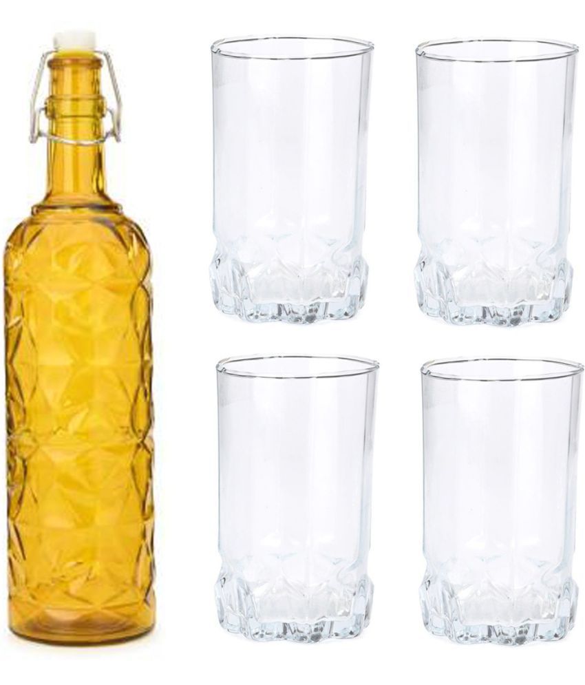     			Somil - Glass & Bottle Drinks Serving Lemon Set Yellow Water Bottle 1000 mL ( Set of 1 )