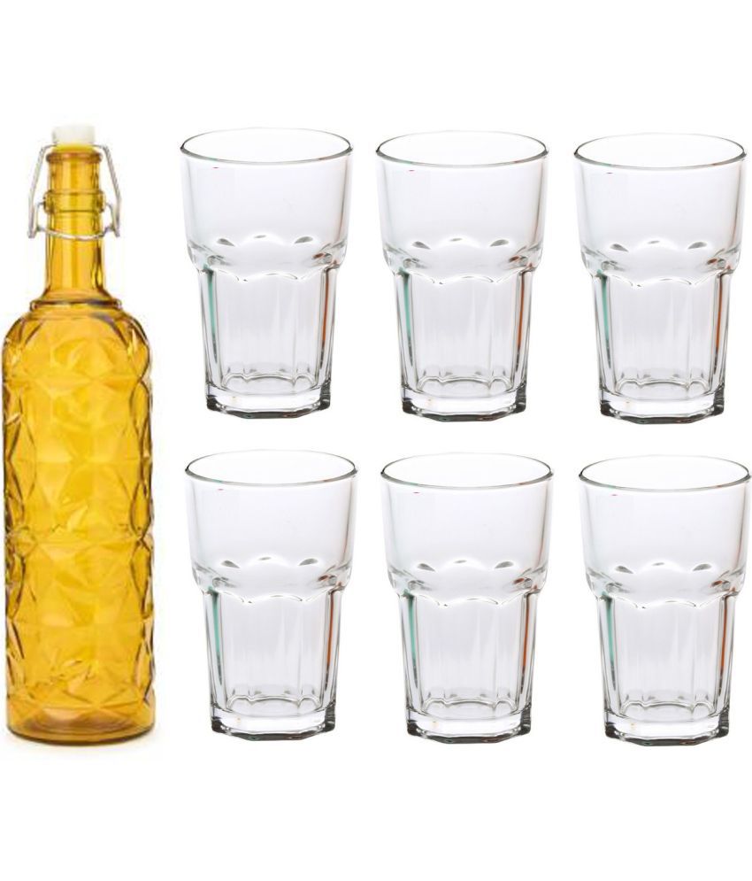     			Somil - Glass & Bottle Drinks Serving Lemon Set Yellow Water Bottle 1000 mL ( Set of 1 )