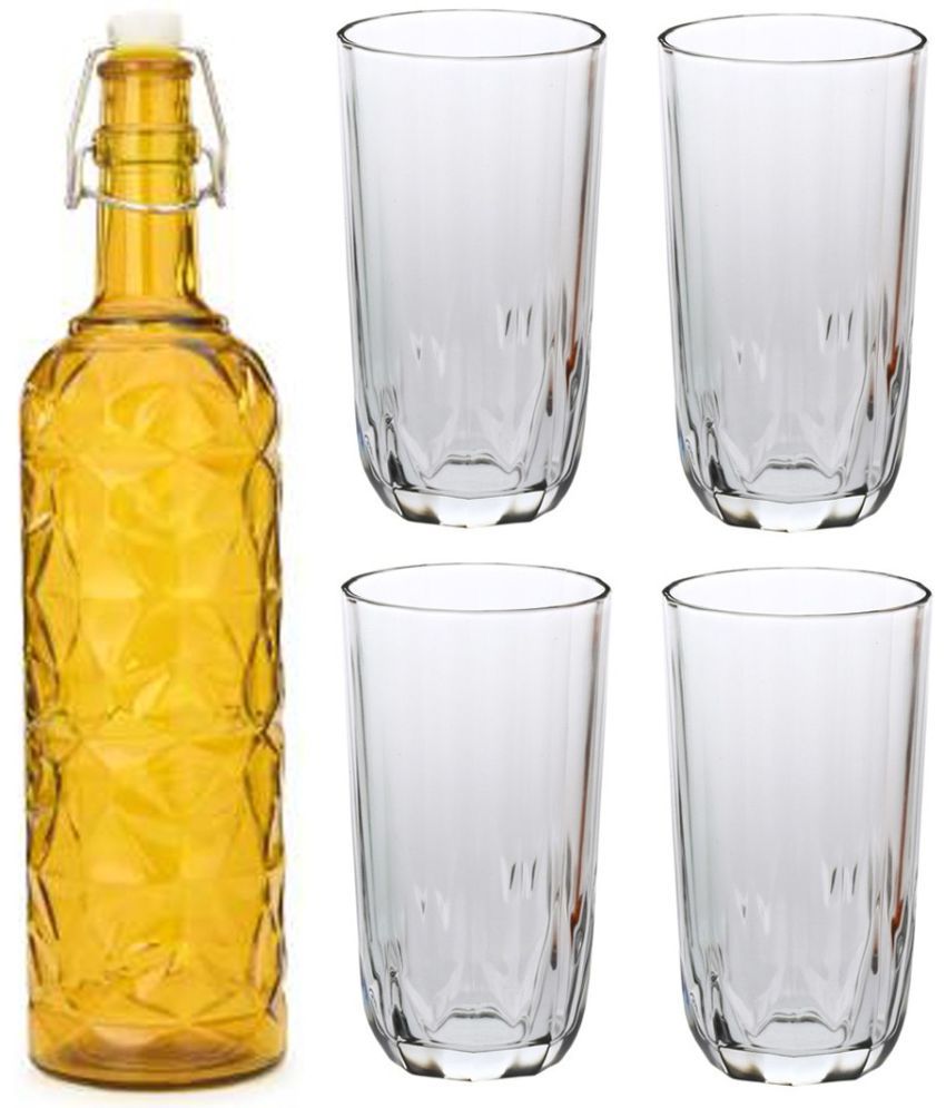     			Somil - Glass & Bottle Drinks Serving Lemon Set Yellow Water Bottle 1000 mL ( Set of 1 )