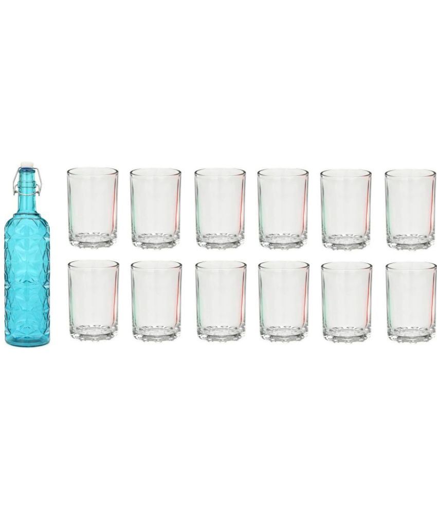     			Somil - Glass & Bottle Drinks Serving Lemon Set Blue Water Bottle 1000 mL ( Set of 1 )