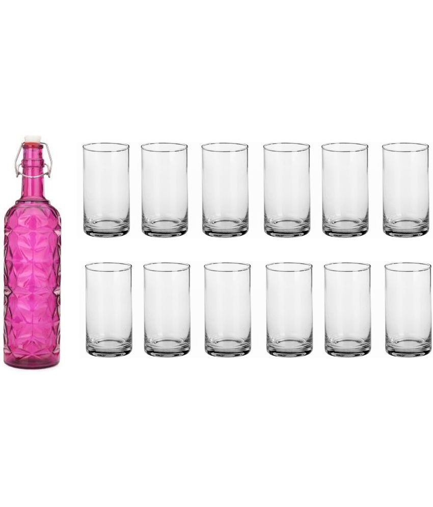     			Somil - Glass & Bottle Drinks Serving Lemon Set Pink Water Bottle 1000 mL ( Set of 1 )