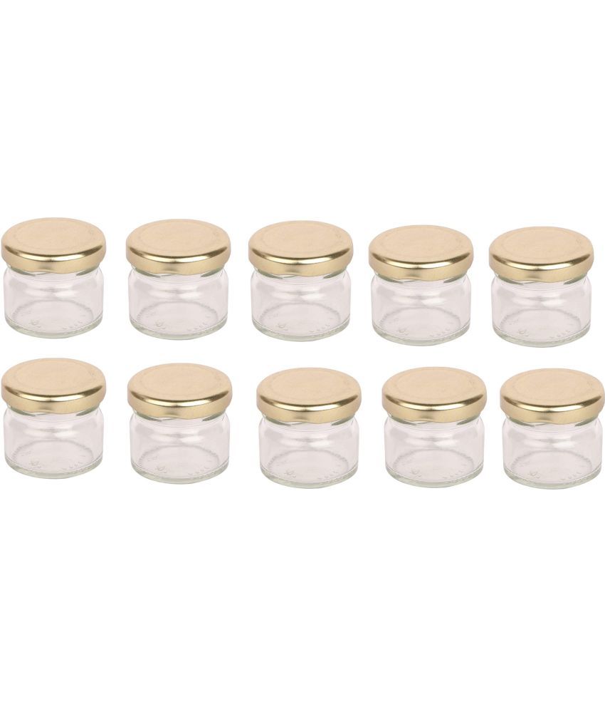     			Somil - Storage Container Glass Transparent Spice Container ( Set of 10 )