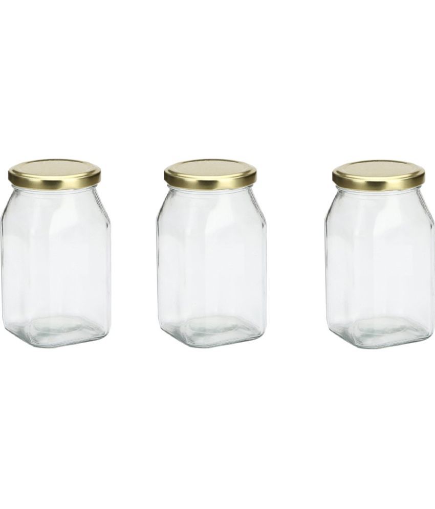     			Somil - Storage Container Glass Transparent Tea/Coffee/Sugar Container ( Set of 3 )