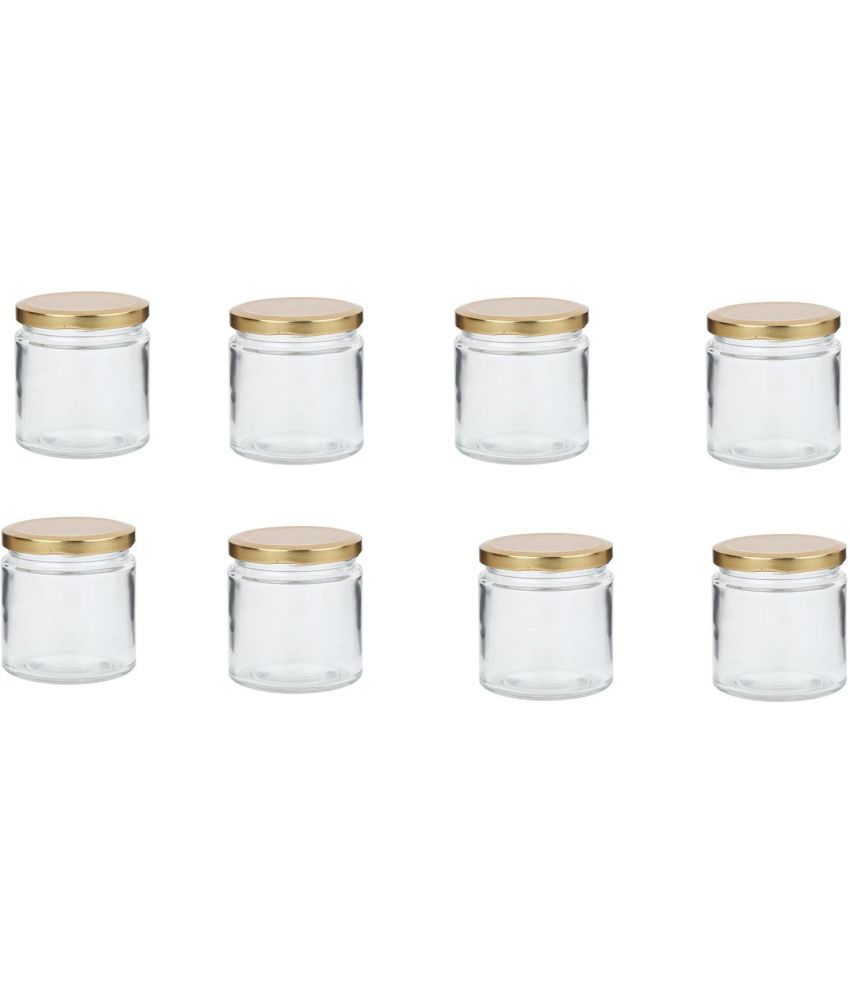     			Somil - Storage Container Glass Transparent Spice Container ( Set of 8 )