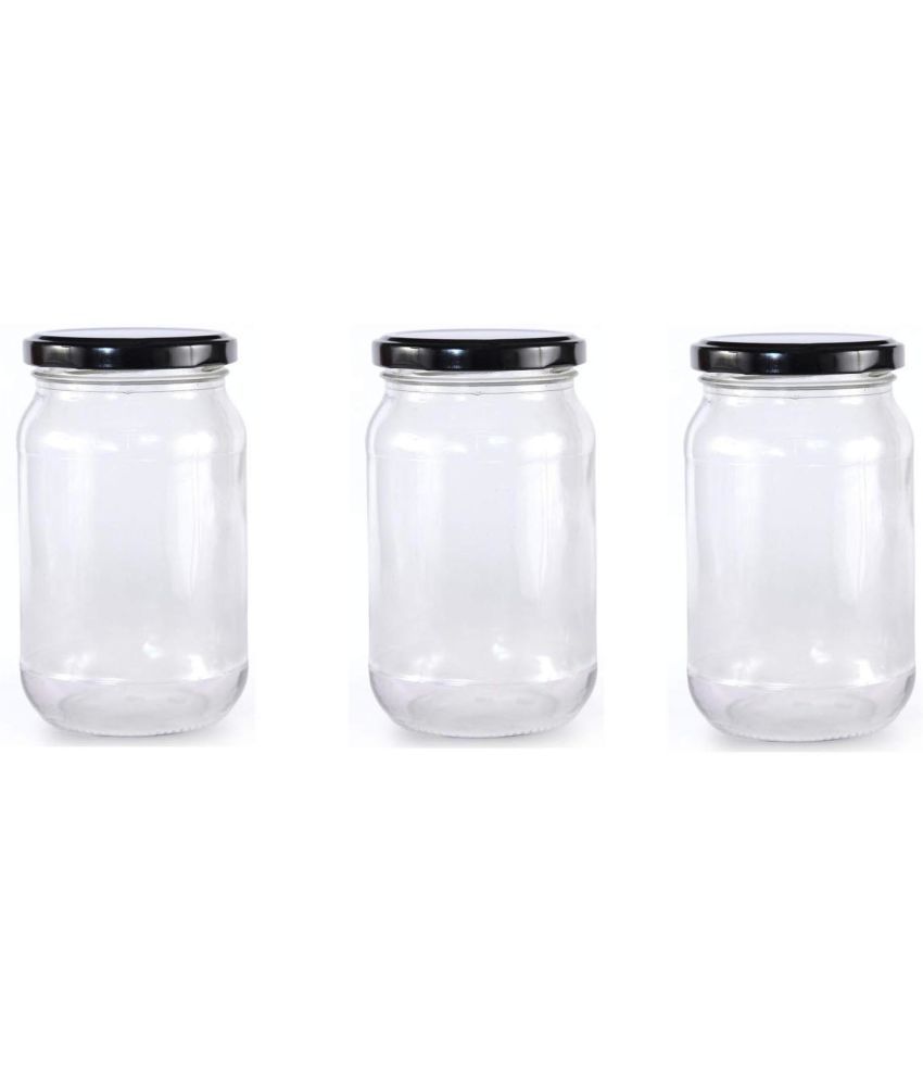     			Somil - Storage Container Glass Transparent Dal Container ( Set of 3 )