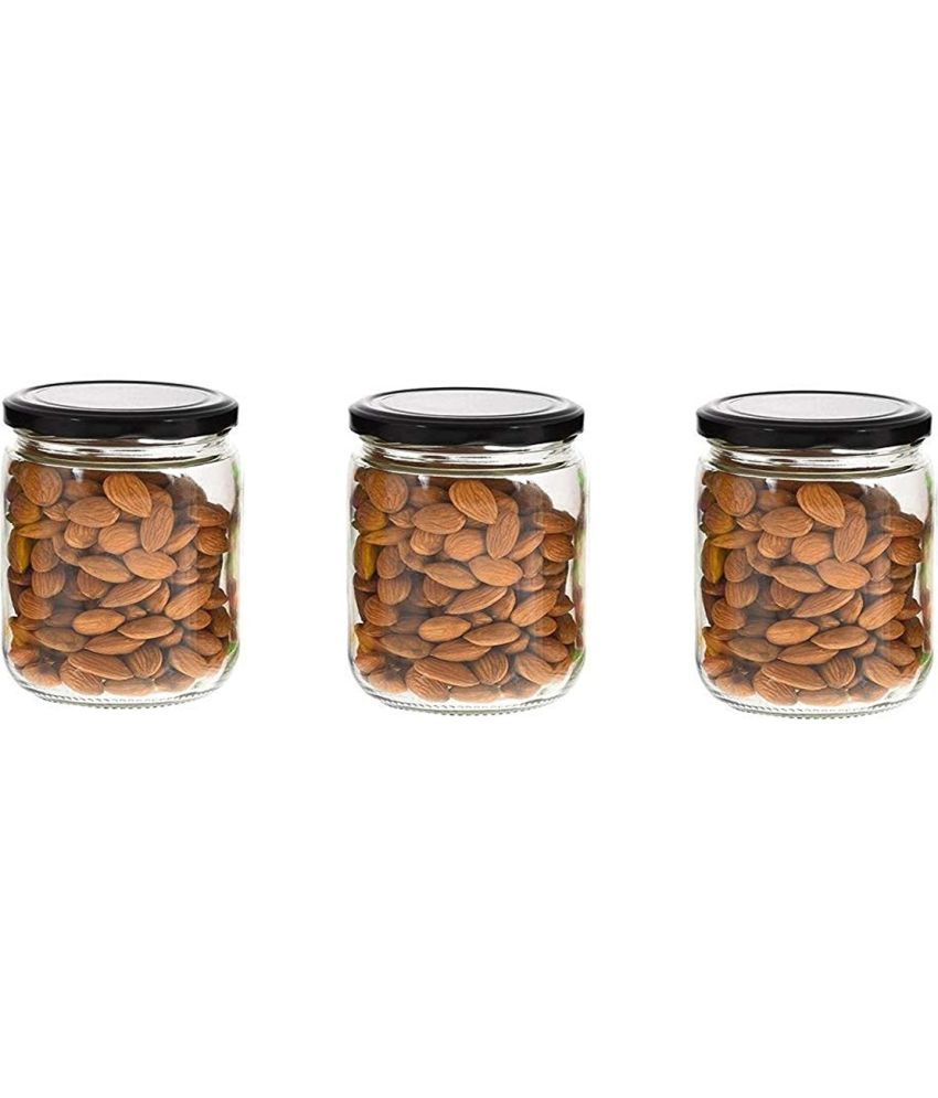     			Somil - Storage Container Glass Transparent Spice Container ( Set of 3 )