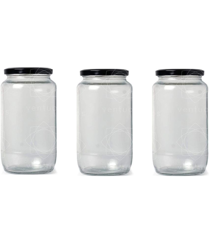     			Somil - Storage Container Glass Transparent Dal Container ( Set of 3 )