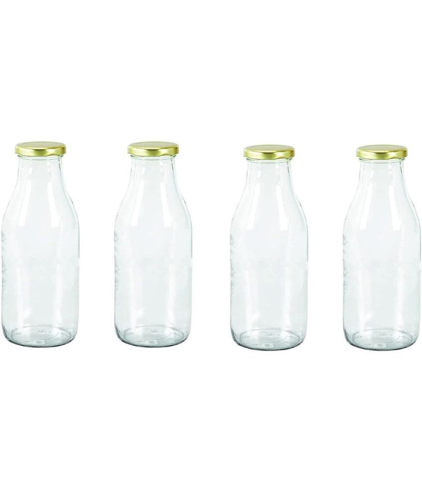     			Somil - Stylish Kitchen Storage & Serving Glass Bottle Transparent Water Bottle 500 mL ( Set of 4 )