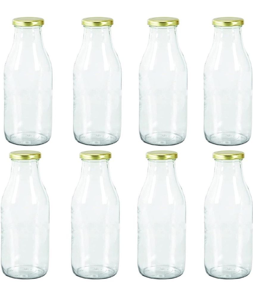     			Somil - Stylish Kitchen Storage & Serving Glass Bottle Transparent Water Bottle 500 mL ( Set of 8 )