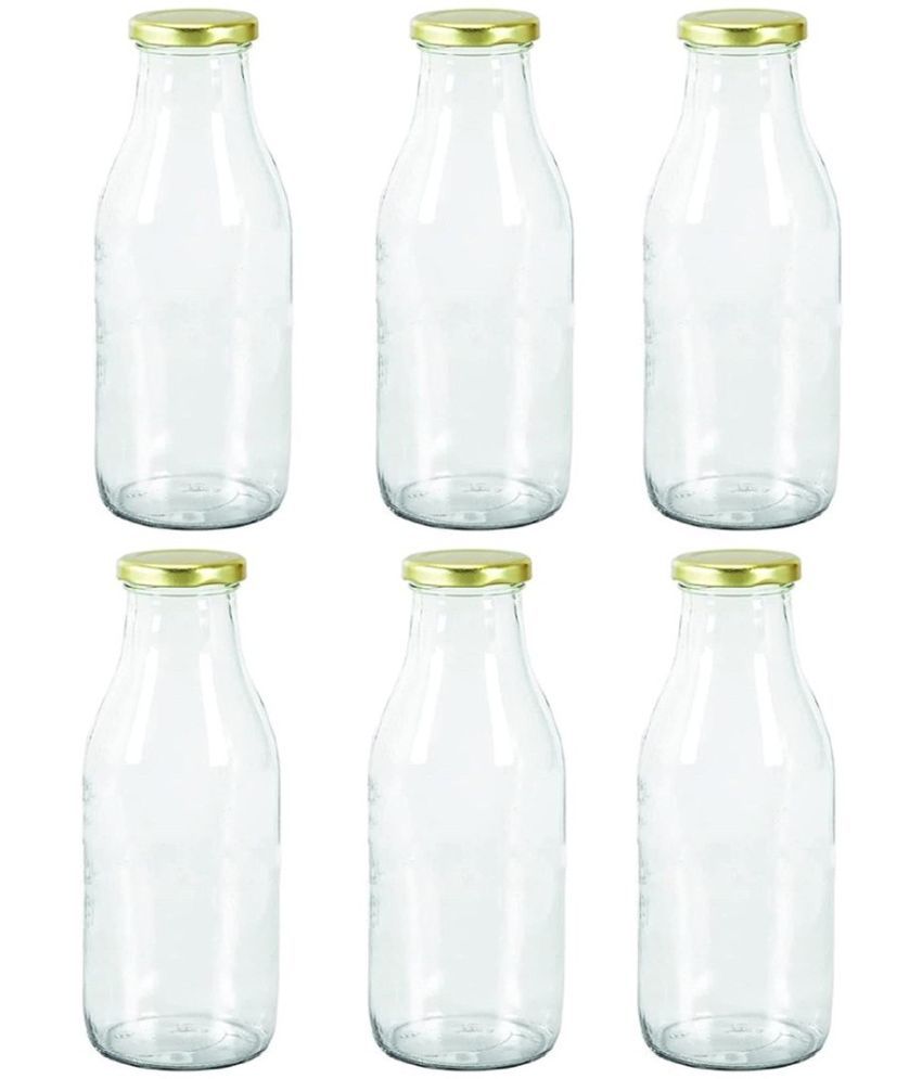     			Somil - Stylish Kitchen Storage & Serving Glass Bottle Transparent Water Bottle 500 mL ( Set of 6 )