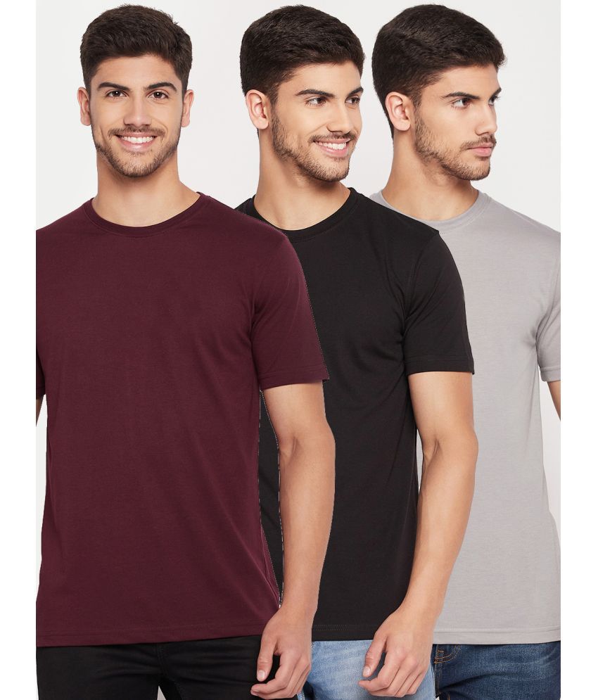     			UNIBERRY - Black Cotton Blend Regular Fit Men's T-Shirt ( Pack of 3 )