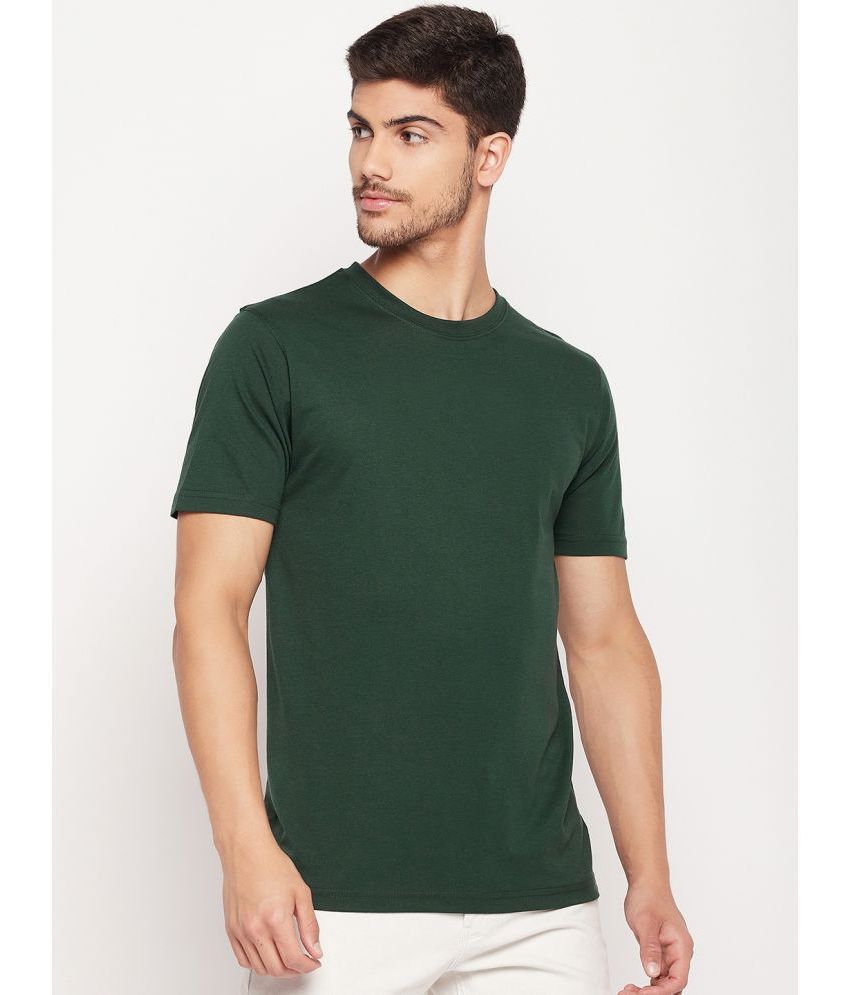 UNIBERRY - Olive Cotton Blend Regular Fit Men's T-Shirt ( Pack of 1 )