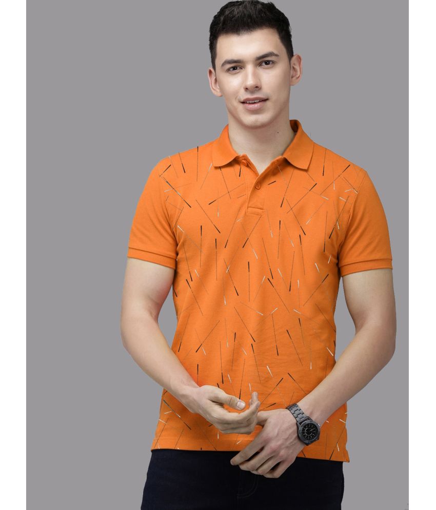     			BISHOP COTTON - Orange Cotton Blend Regular Fit Men's Polo T Shirt ( Pack of 1 )