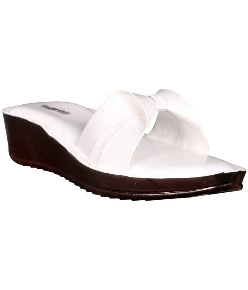     			Footprints - White Women's Slip On Heels