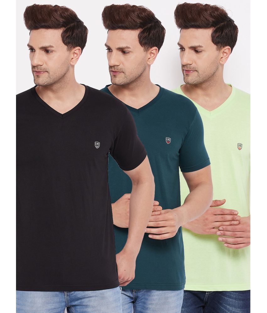     			Lycos - Black Cotton Blend Regular Fit Men's T-Shirt ( Pack of 3 )