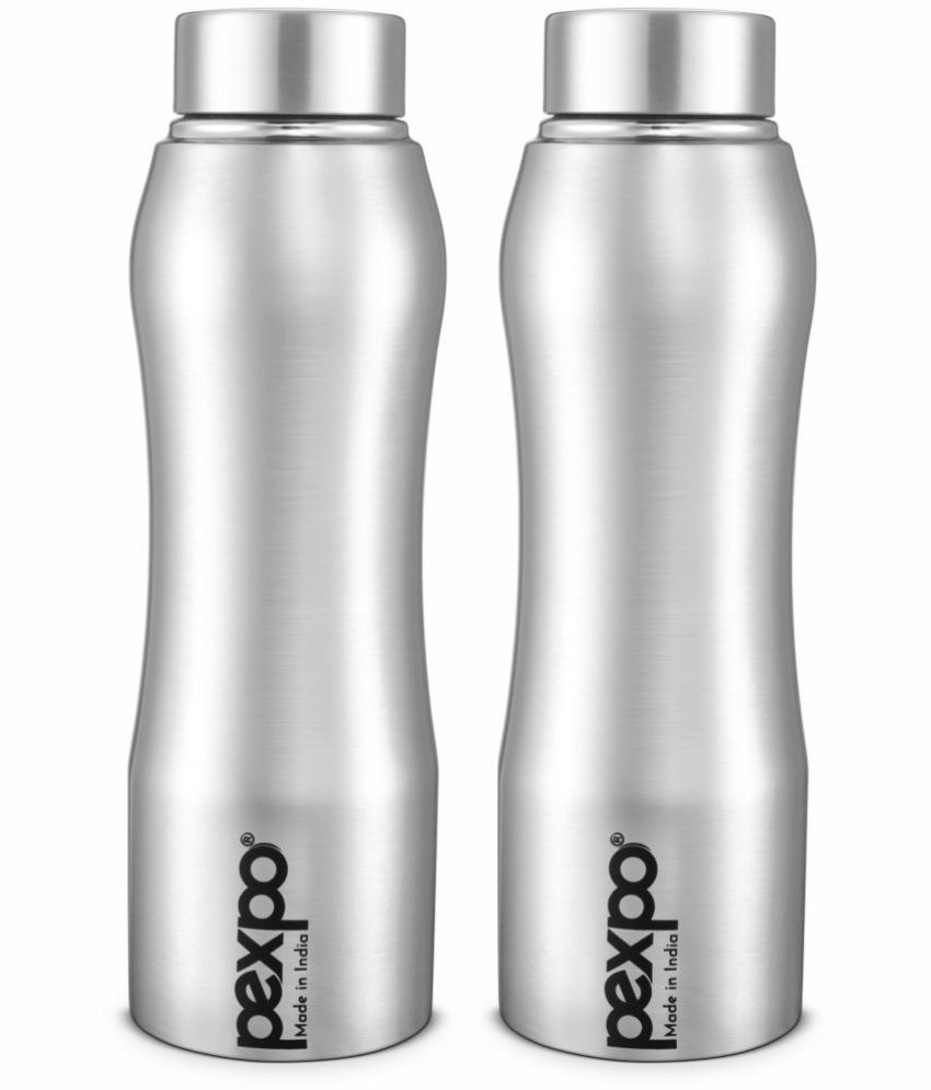     			PEXPO 750 ml Stainless Steel Fridge Water Bottle (Set of 2, Silver, Bistro)