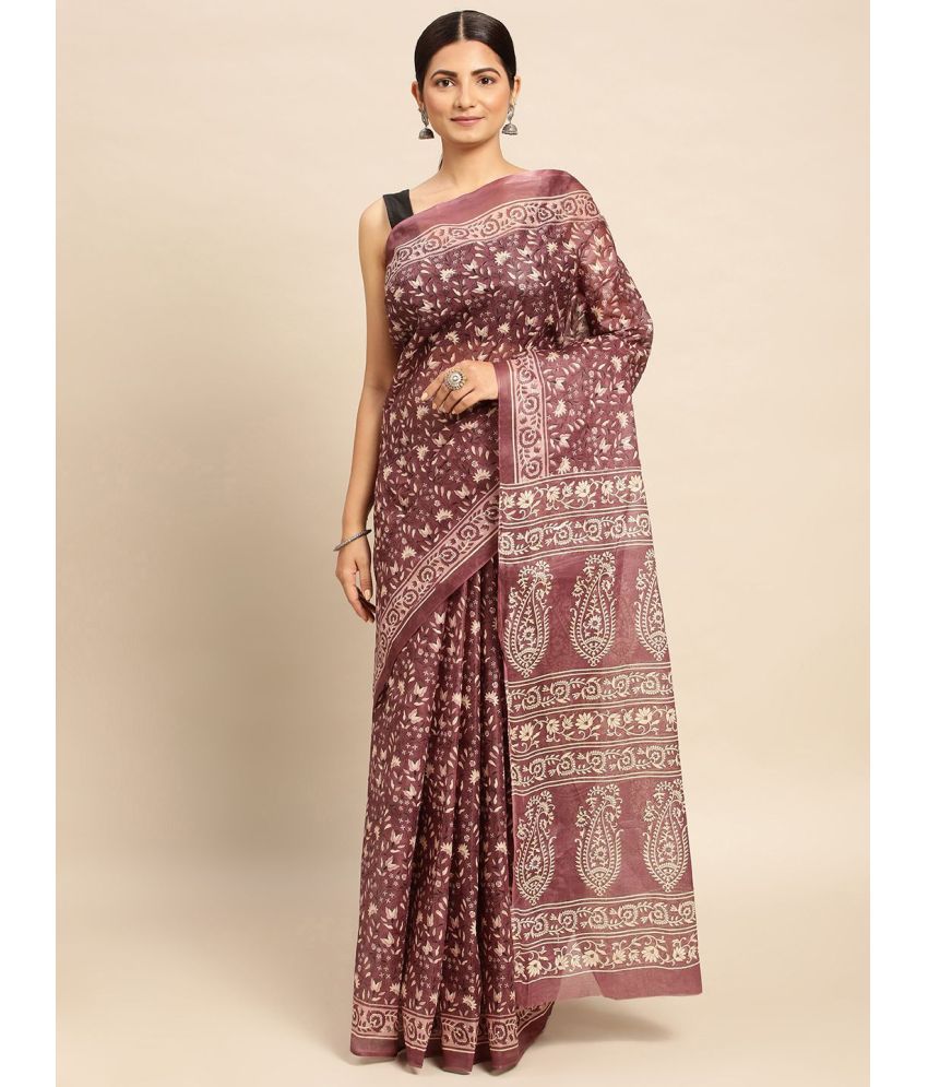     			SHANVIKA - Mauve Cotton Saree Without Blouse Piece ( Pack of 1 )