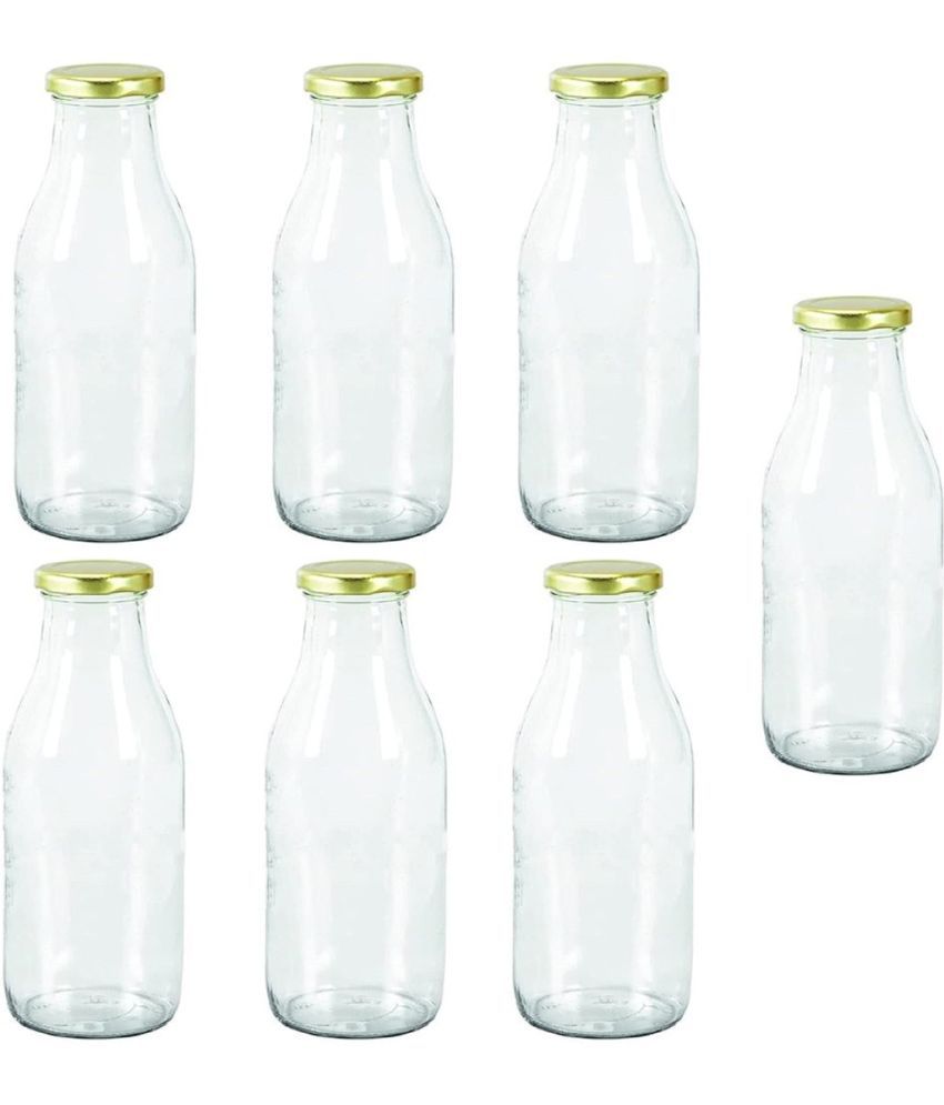     			Somil - Stylish Kitchen Storage & Serving Glass Bottle Transparent Water Bottle 300 mL ( Set of 7 )