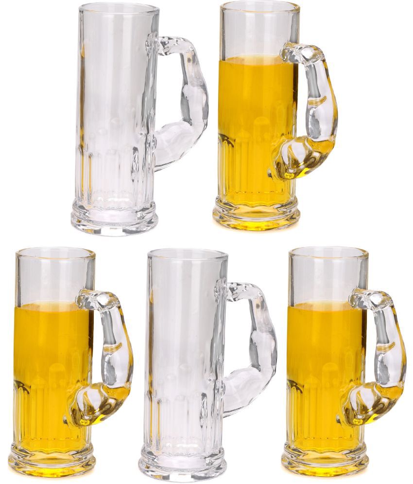     			Somil Beer Mug Glasses Set,  600 ML - (Pack Of 5)
