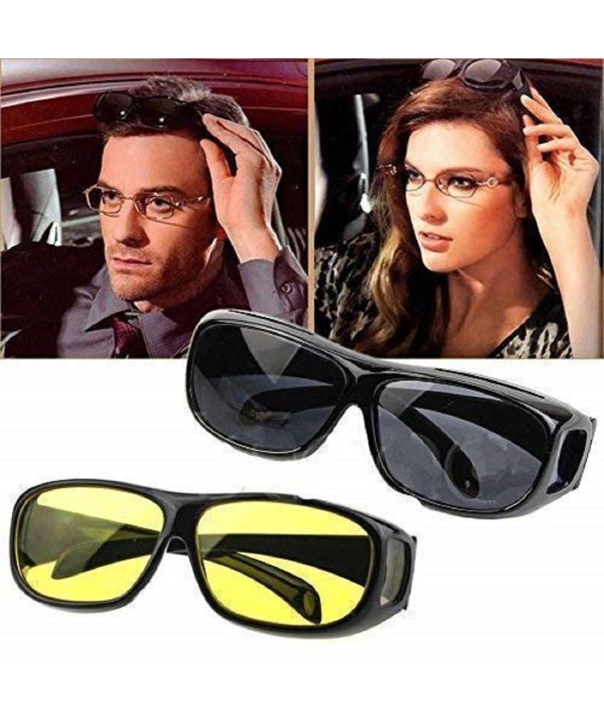     			Asian Set of 2 HD Vision Sunglasses Anti-Glare Wrap Arounds Sunglasses