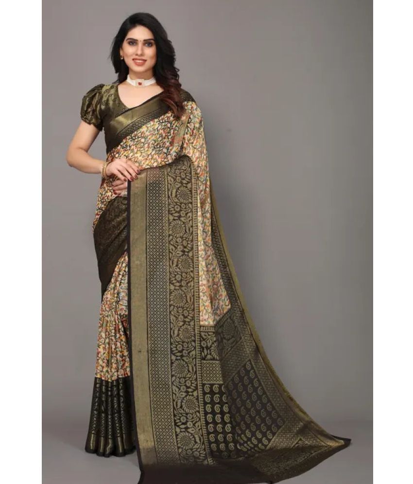    			Sitanjali - Black Brasso Saree With Blouse Piece ( Pack of 1 )