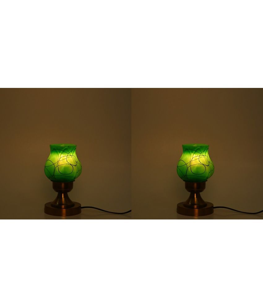     			Somil - Green Decorative Table Lamp ( Pack of 2 )