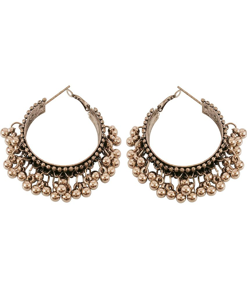     			Sunhari Jewels - Silver Hoops Earrings ( Pack of 1 )