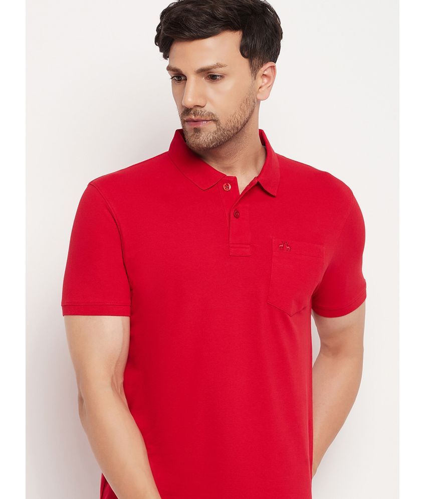     			98 Degree North Pack of 1 Cotton Regular Fit Solid Half Sleeves Men's Polo T Shirt ( Red )