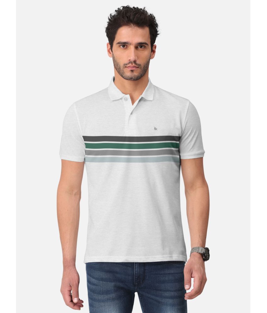     			BULLMER - White Cotton Blend Regular Fit Men's Polo T Shirt ( Pack of 1 )
