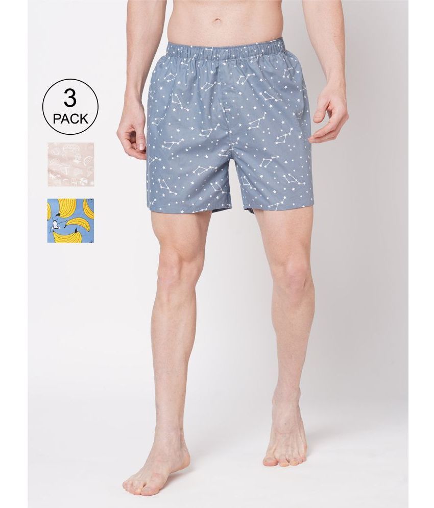     			Fitz Pack of 3 Cotton Men's Boxer- ( Multi )