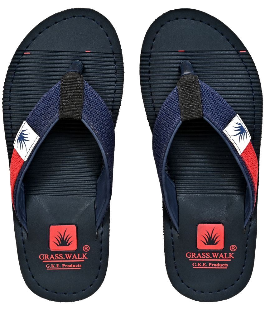     			GRASS WALK - Blue Men's Thong Flip Flop