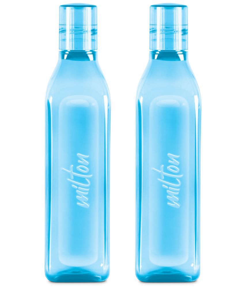     			Milton Prive PET Water bottle (Set of 2, 1 Litre Each), Sky Blue