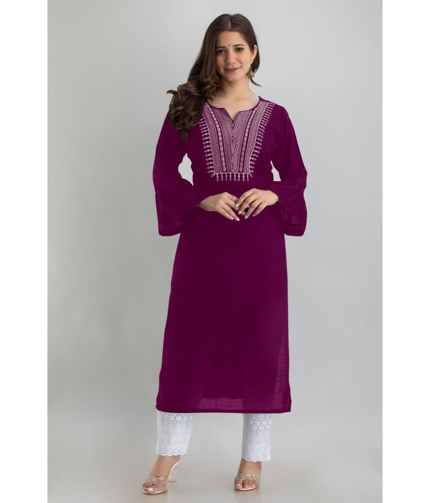     			RAIYANI FASHION - Magenta Rayon Women's Straight Kurti ( Pack of 1 )