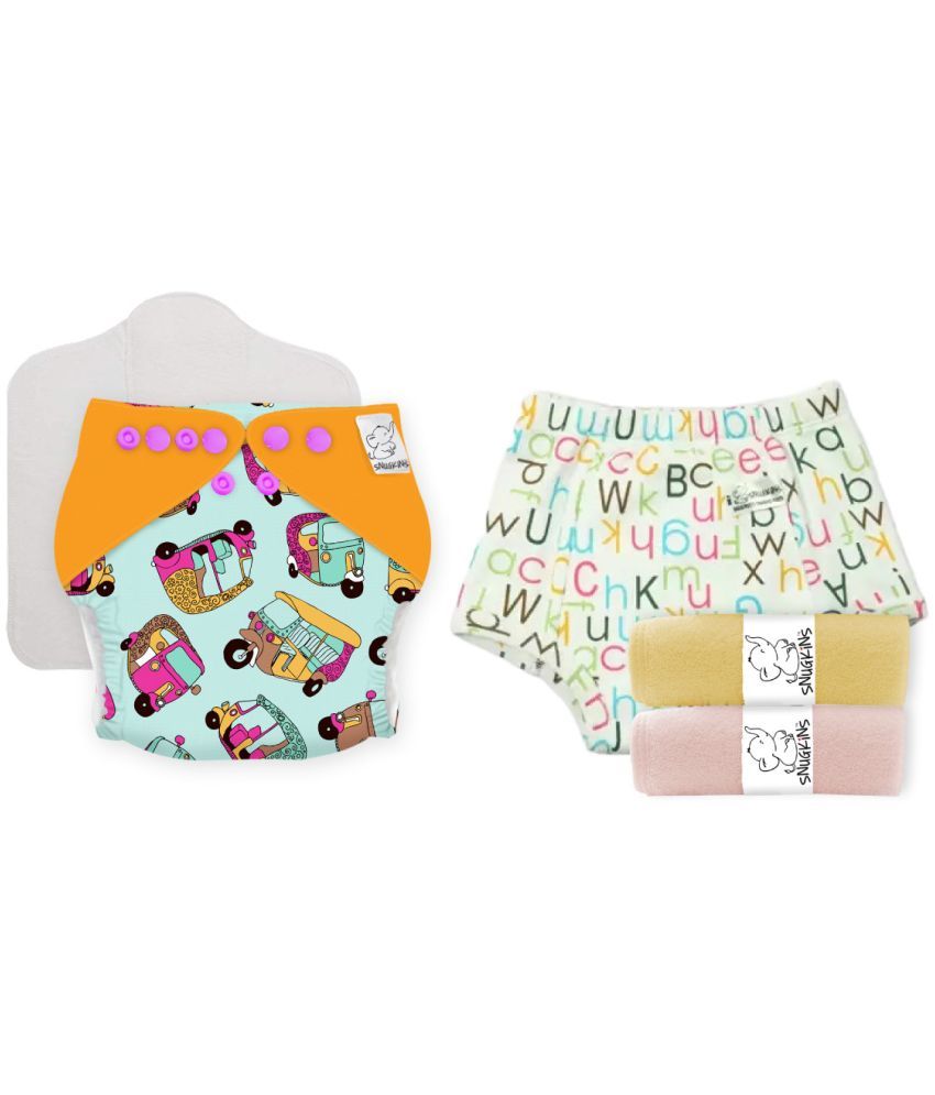     			SNUGKINS - Reusable Cloth Nappy With Insert ( Pack of 5 )