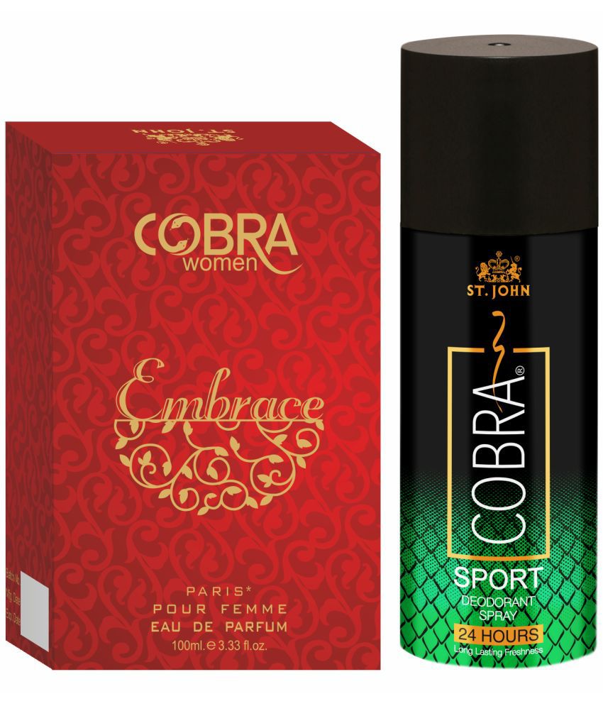     			St. John - Cobra Deo Sports 150ml & Embrace 100ml Deodorant Spray & Perfume for Unisex 250 ml ( Pack of 2 )