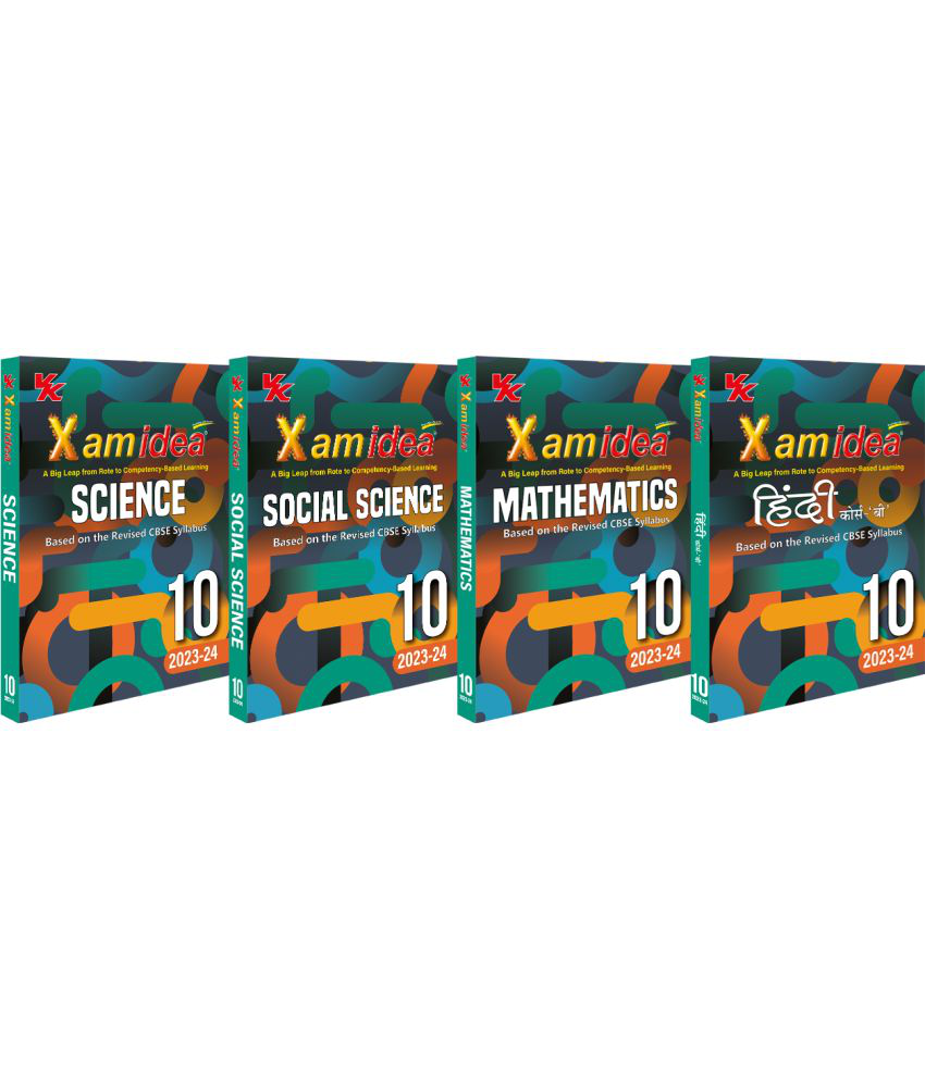     			Xam idea Bundle Set of 4 (Science, Social Science, Mathematics & Hindi B) Class 10 CBSE | Chapterwise Question Bank I2023-24 Exam