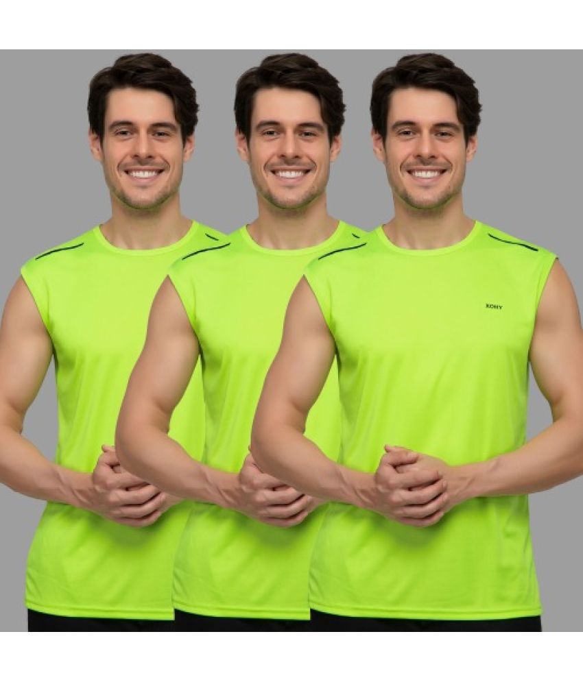     			xohy - Green Polyester Men's Vest ( Pack of 3 )