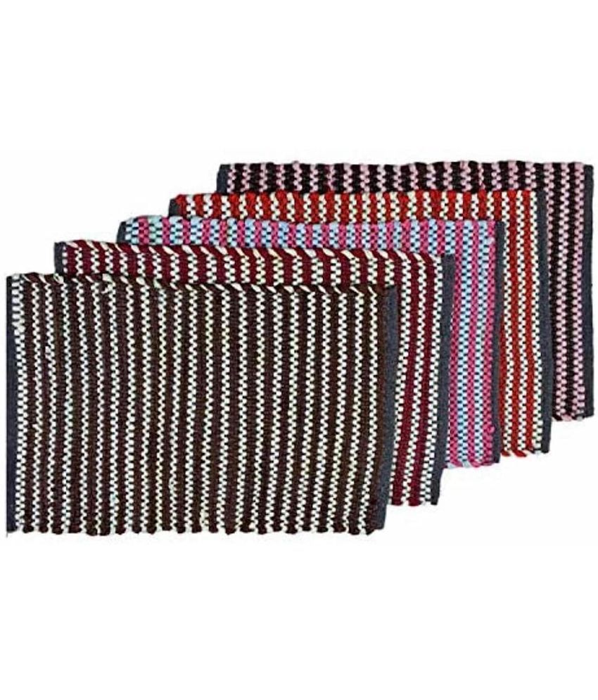     			AMRO Beautility Needs - Regular Cotton Door Mat ( 40 X 60 cm ) Set of 5 - Multi