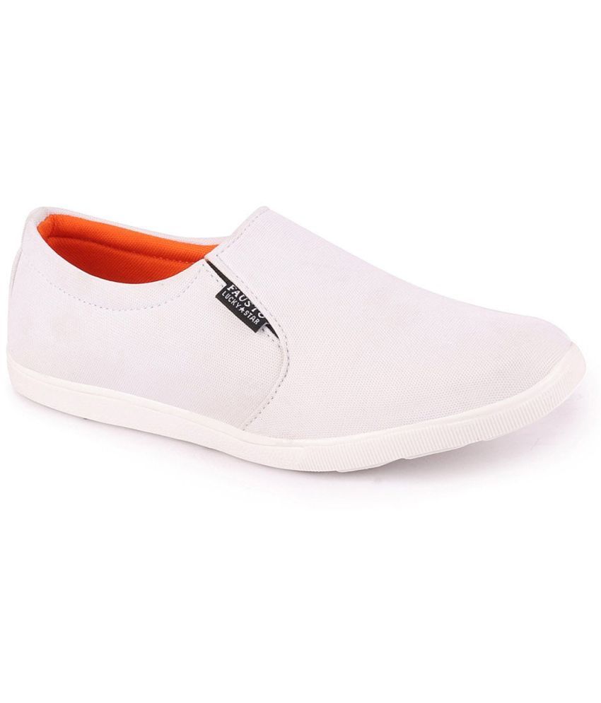     			Fausto - White Men's Slip on