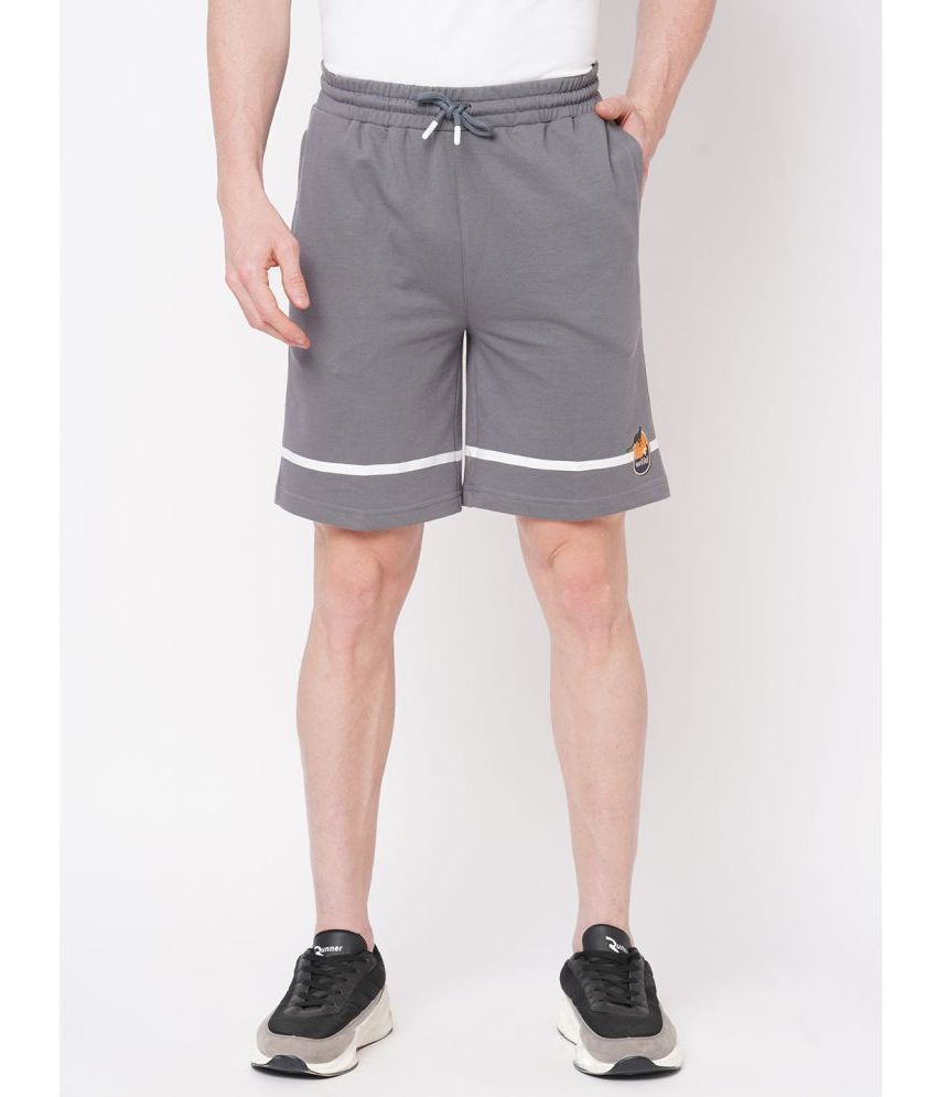     			Fitz - Grey Cotton Men's Shorts ( Pack of 1 )