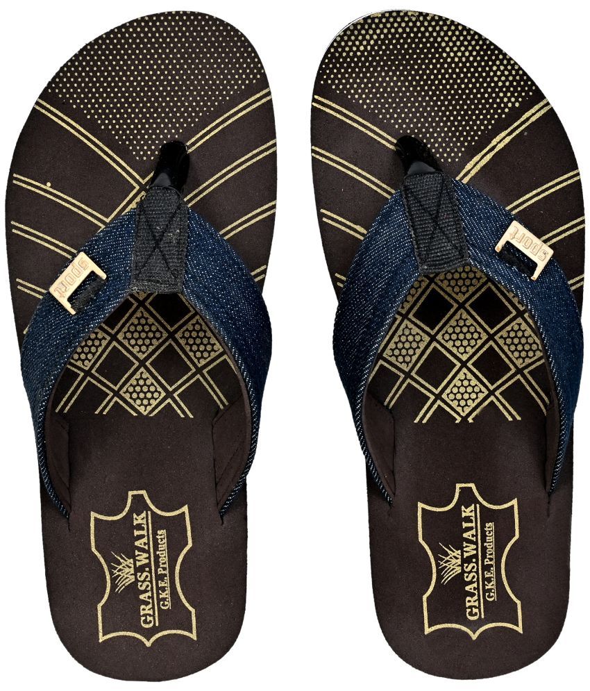     			GRASS WALK - Brown Men's Thong Flip Flop