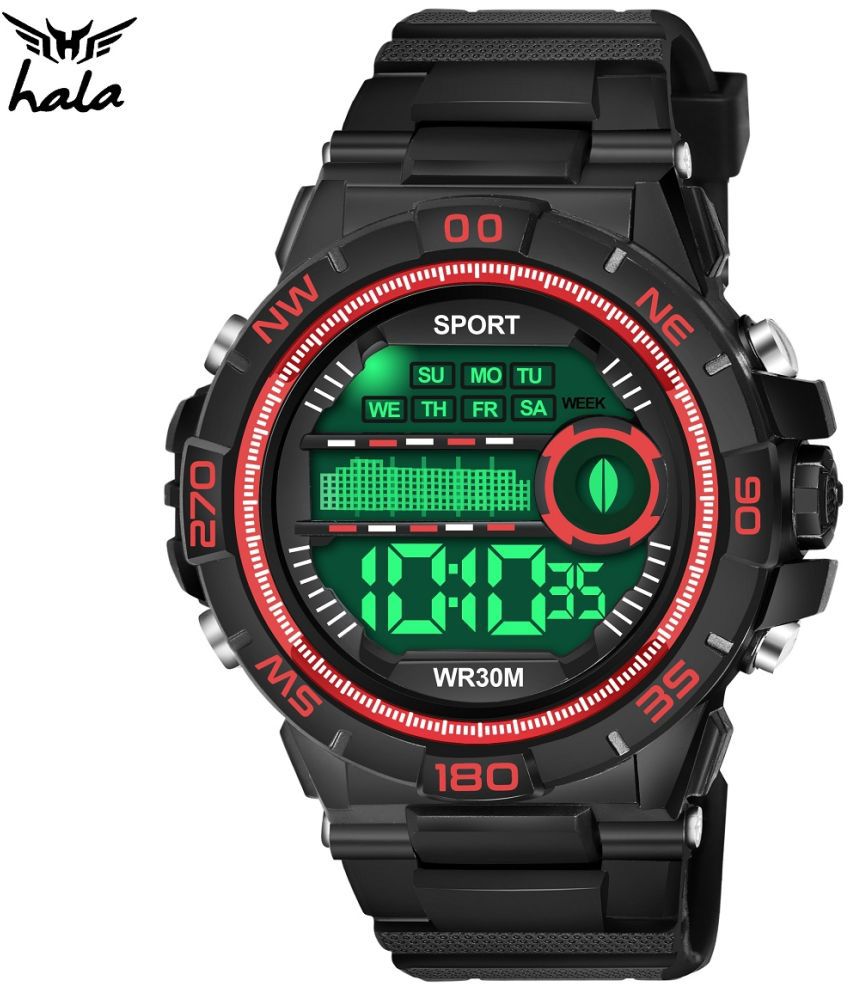     			Hala - Black Silicon Digital Men's Watch