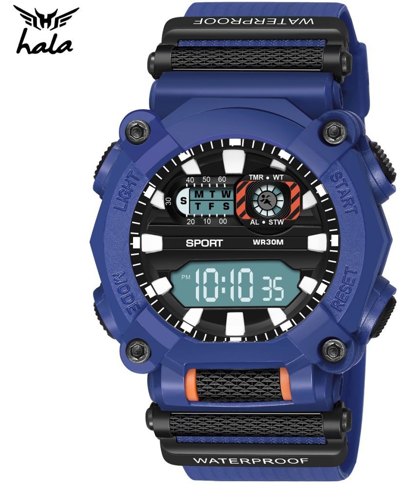     			Hala - Blue Silicon Digital Men's Watch