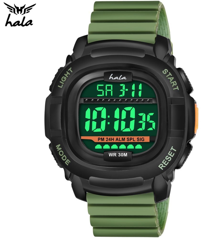     			Hala - Green Silicon Digital Men's Watch