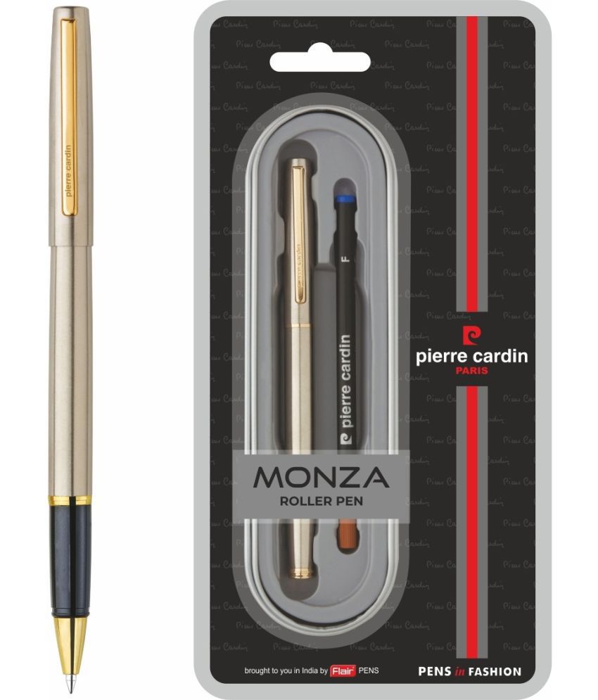     			Pierre Cardin Monza Titanium Finish Exclusive Roller Ball Pen Blister Pack | Metal Body With Smudge Free Writing | Smooth, Sturdy, Refillable Pen | Ideal For Gifting | Blue Ink, Pack Of 1